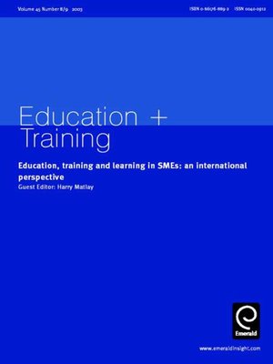 cover image of Education + Training, Volume 45, Issue 8 & 9